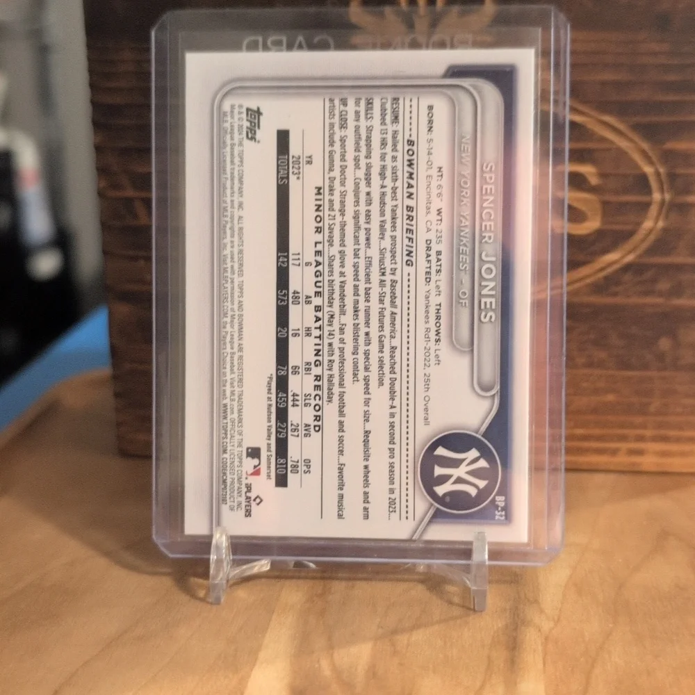 2024 Bowman Prospects Spencer Jones Rookie Card Yankees 🔥🔥🔥 - Picture 2 of 2